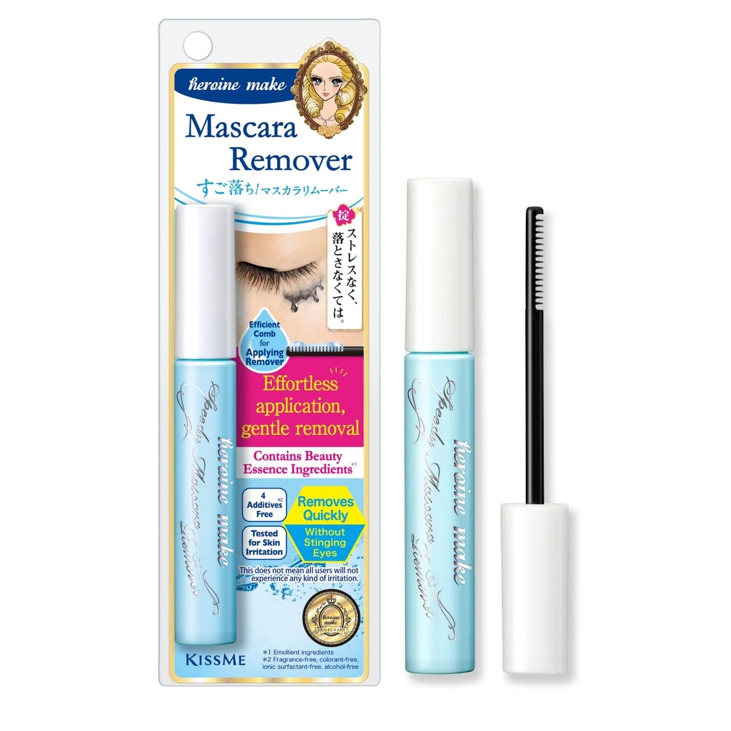 Heroine Make Speedy Mascara Remover, brosse applicatrice, démaquille avec précision.