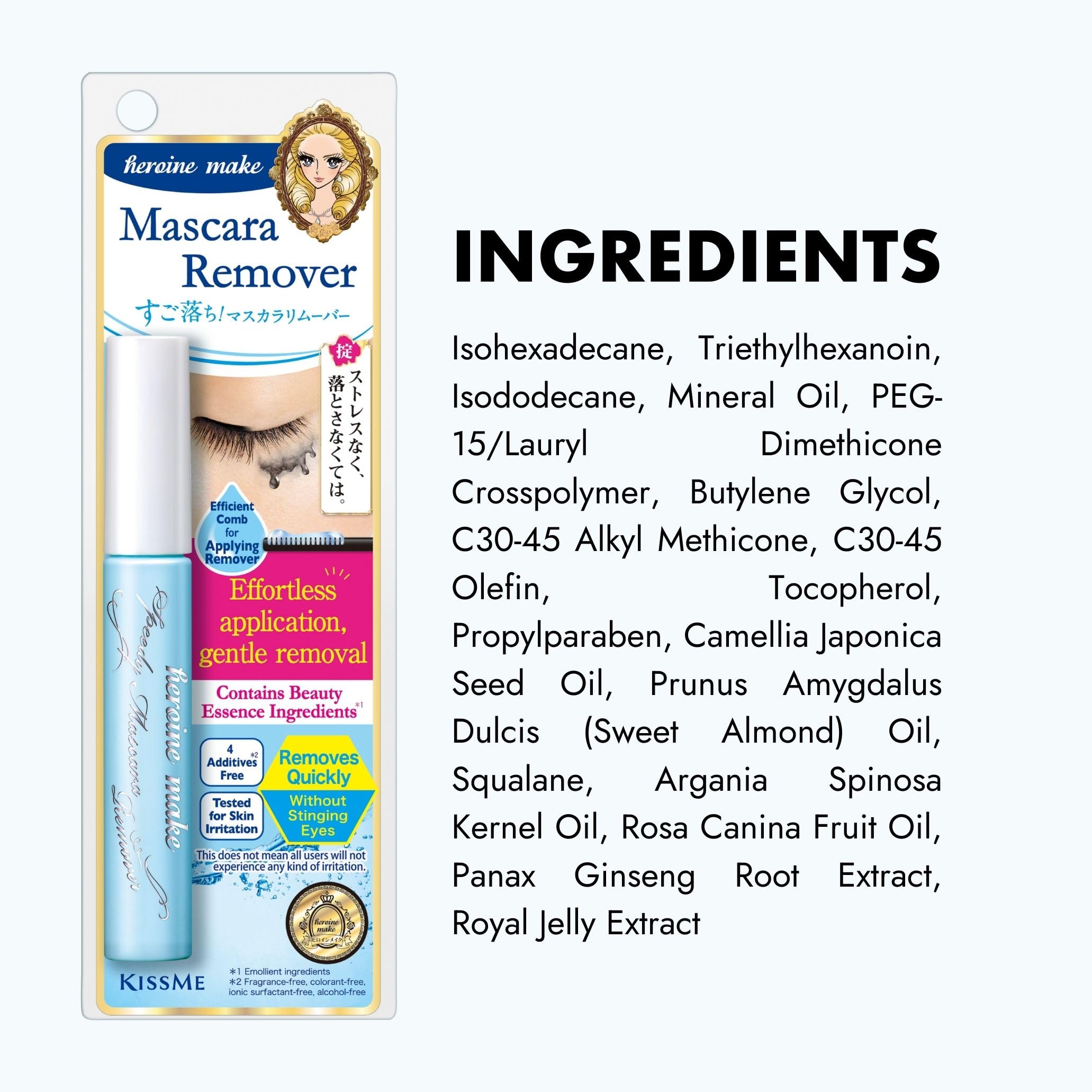 Élimination des résidus sans irritation ni tiraillement des cils.