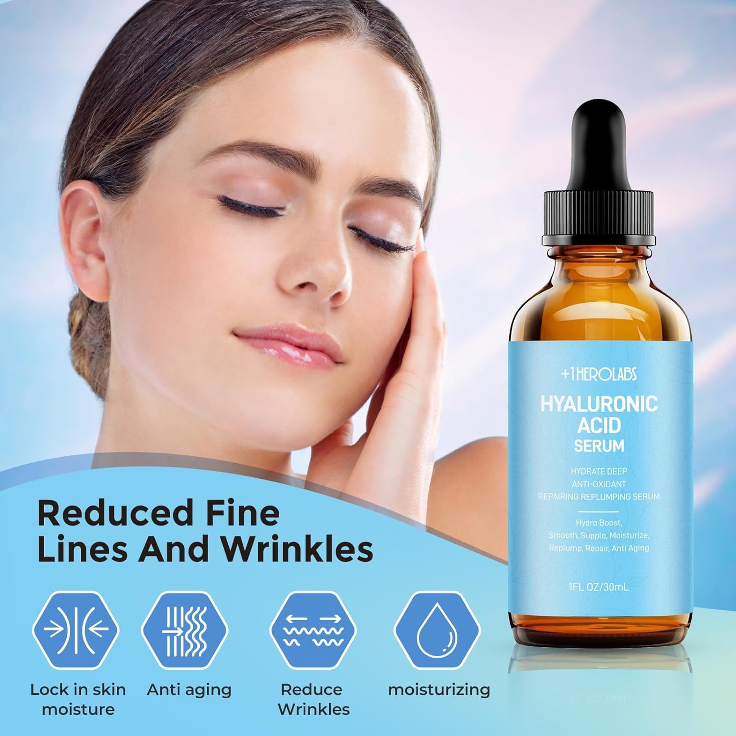 +1HEROLABS Ensemble soin anti-age visage - image produit, routine nocturne prête à l'emploi.