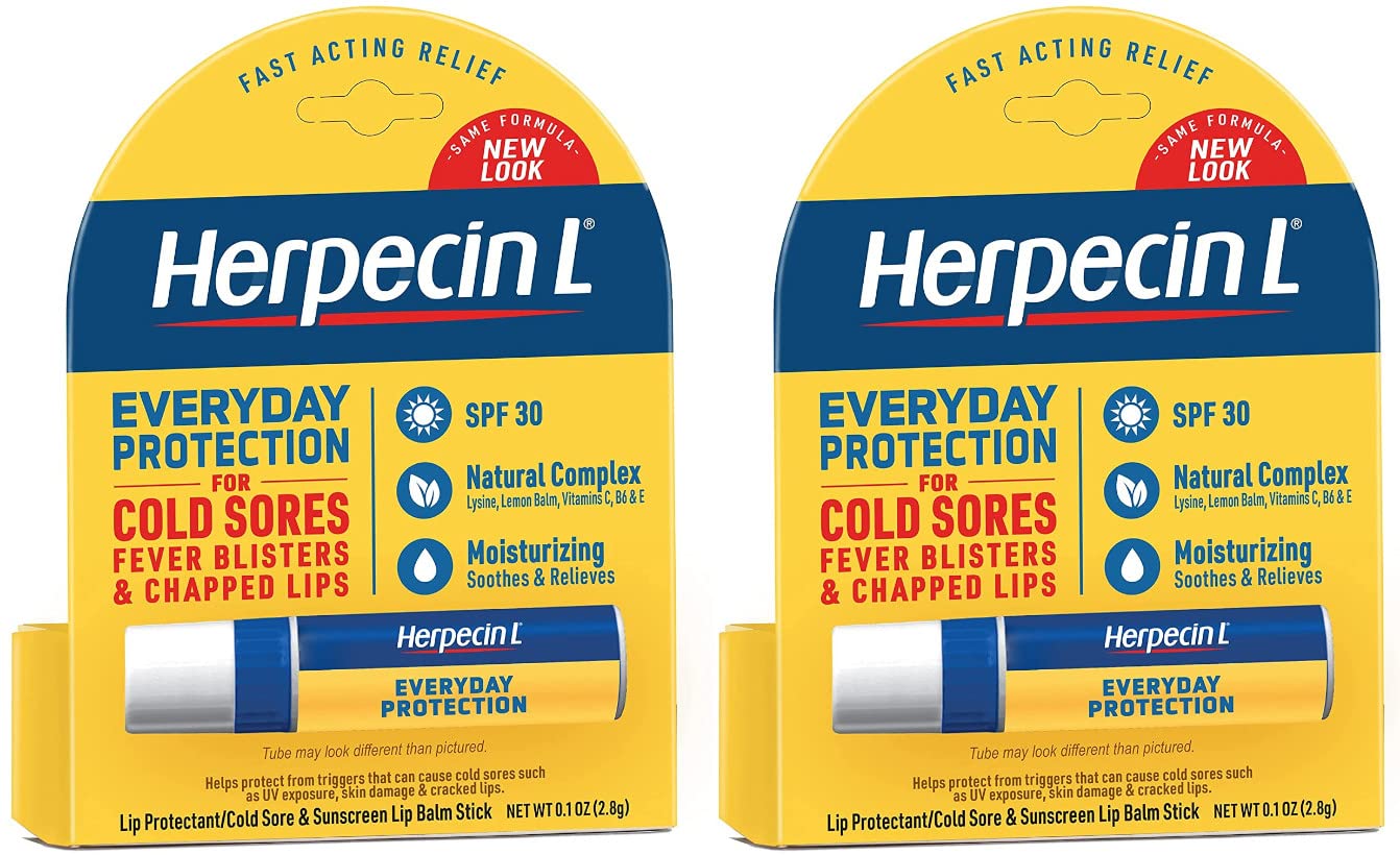 Herpecin-L baume lèvres SPF 30 emballage deux unités pratique pour hydratation quotidienne.