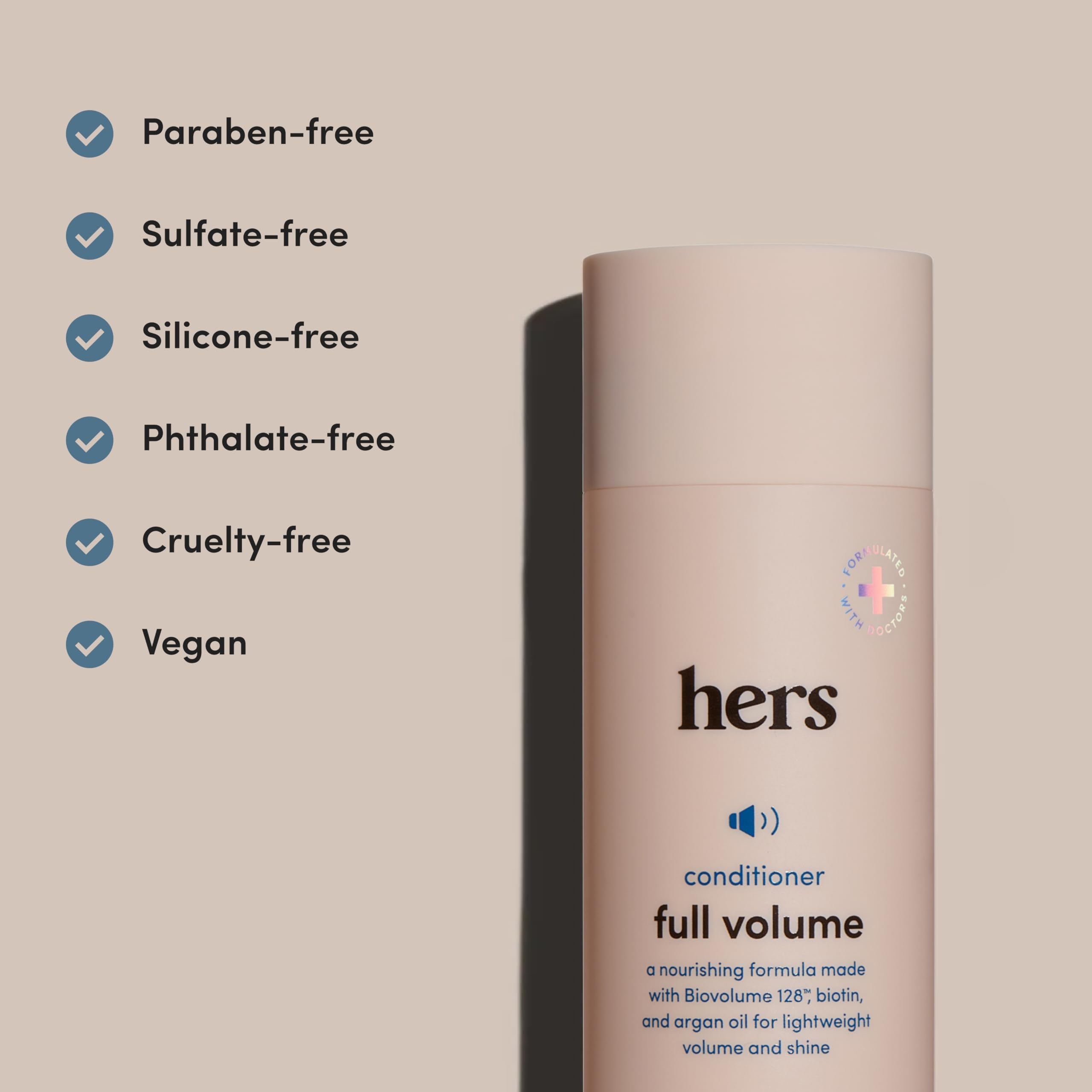 Anti-frisottis-brillance Hers Full Volume adoucit les frisottis.