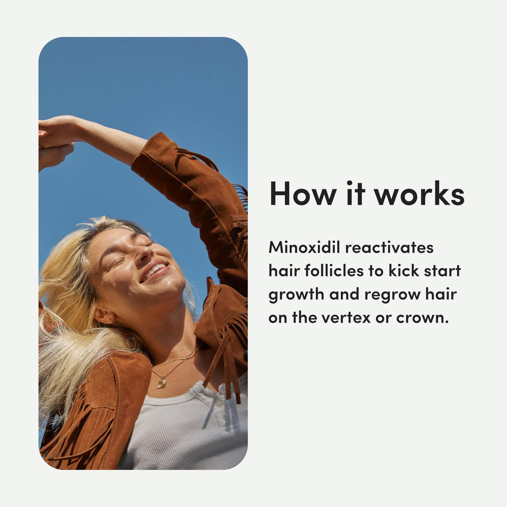 hers minoxidil 2% peut aider les cheveux à paraître plus épais avec une utilisation régulière.