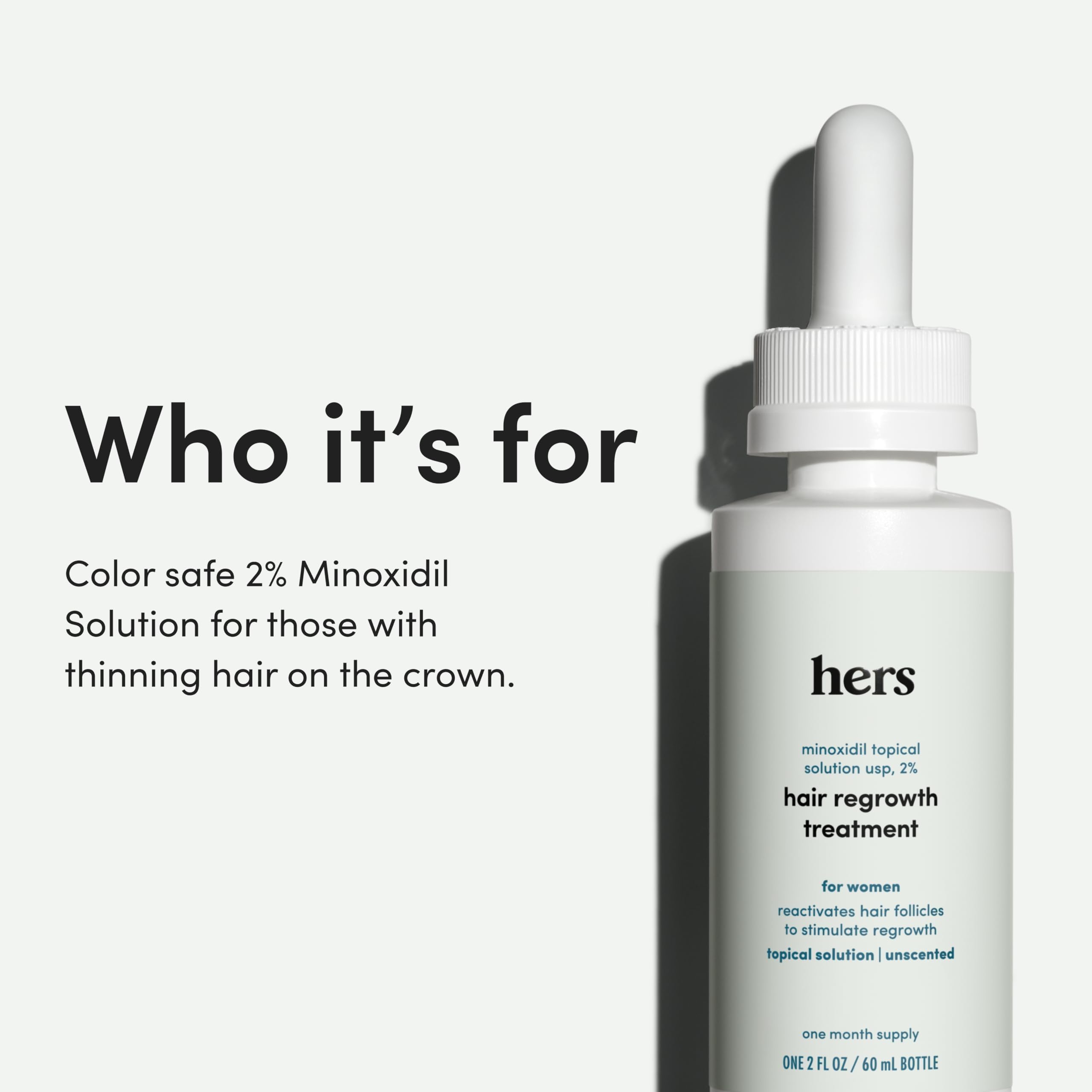 hers minoxidil 2% offre une texture mousse légère et non grasse.