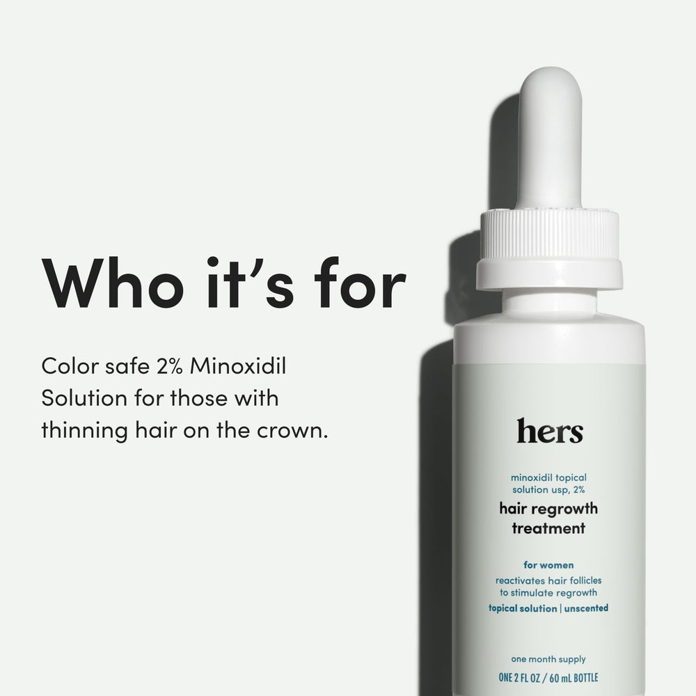 hers minoxidil 2% offre une texture mousse légère et non grasse.