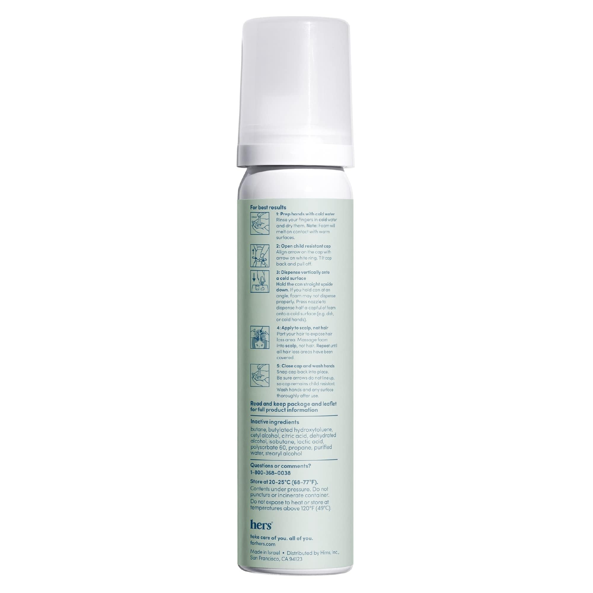 hers minoxidil 5% mousse – applicateur pratique pour routine quotidienne