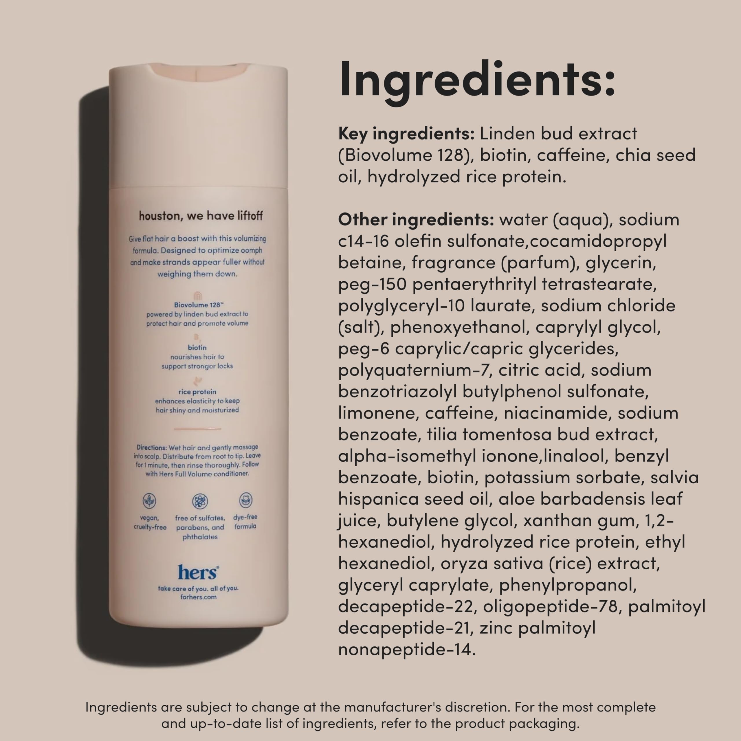 Hims & Hers Shampoing Volume Utilisation Quotidienne : pratique pour routine journalière.