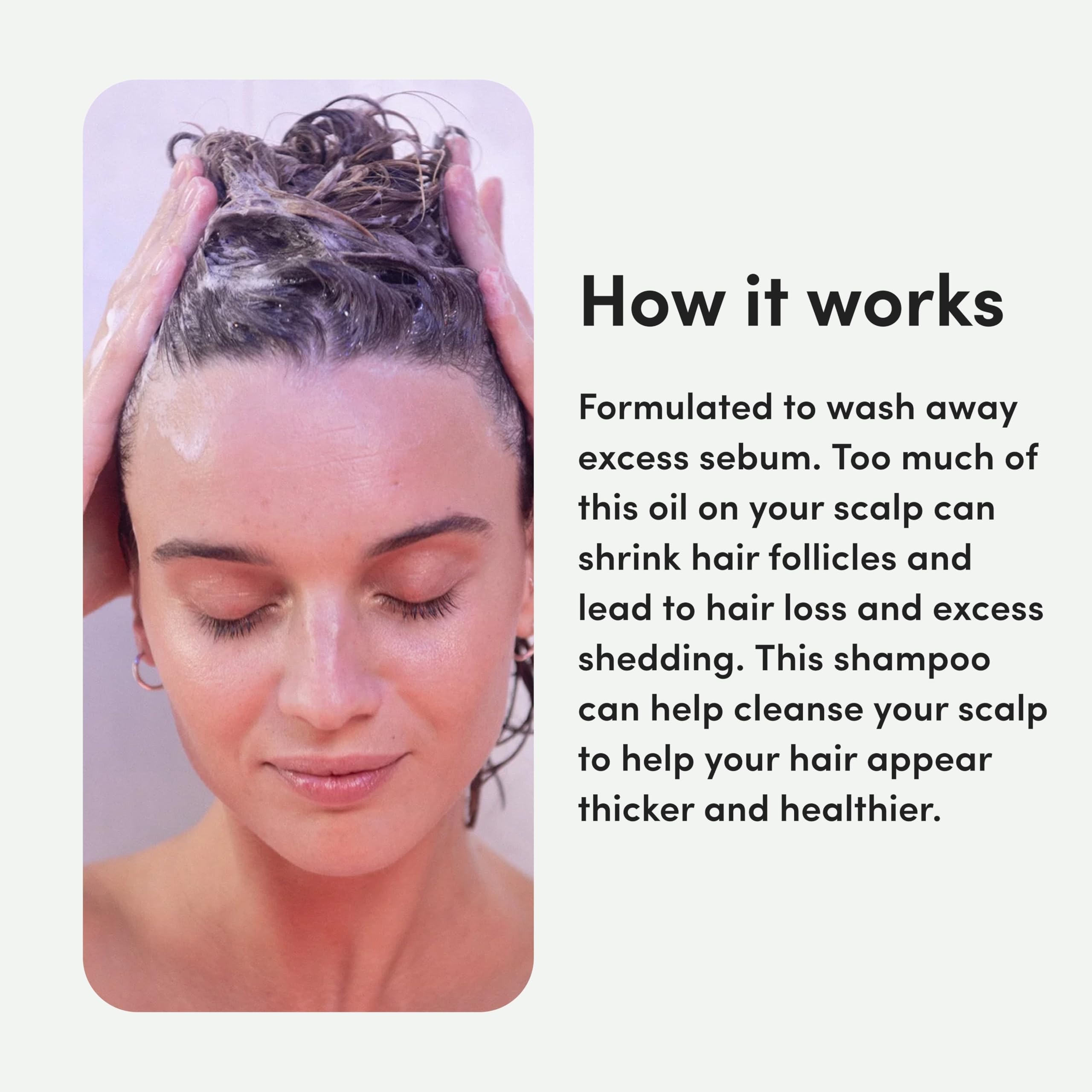 Formule biotine et palmetto, sans sulfates, pour nourrir les cheveux.
