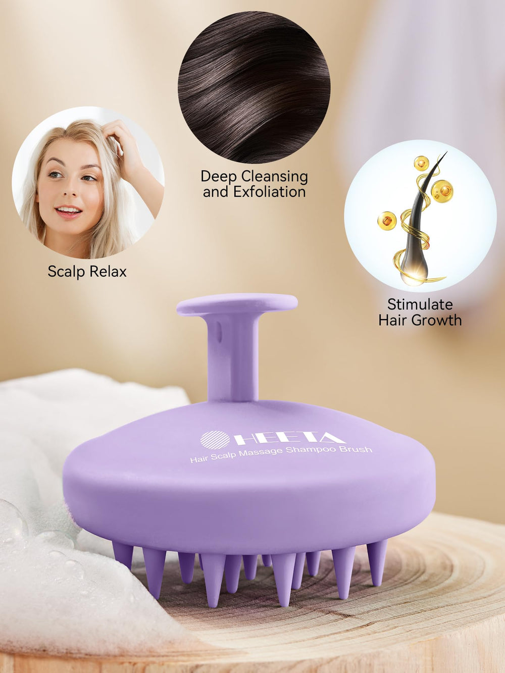 HEETA distribution homogène du shampoing, mousse riche et lavage optimisé.