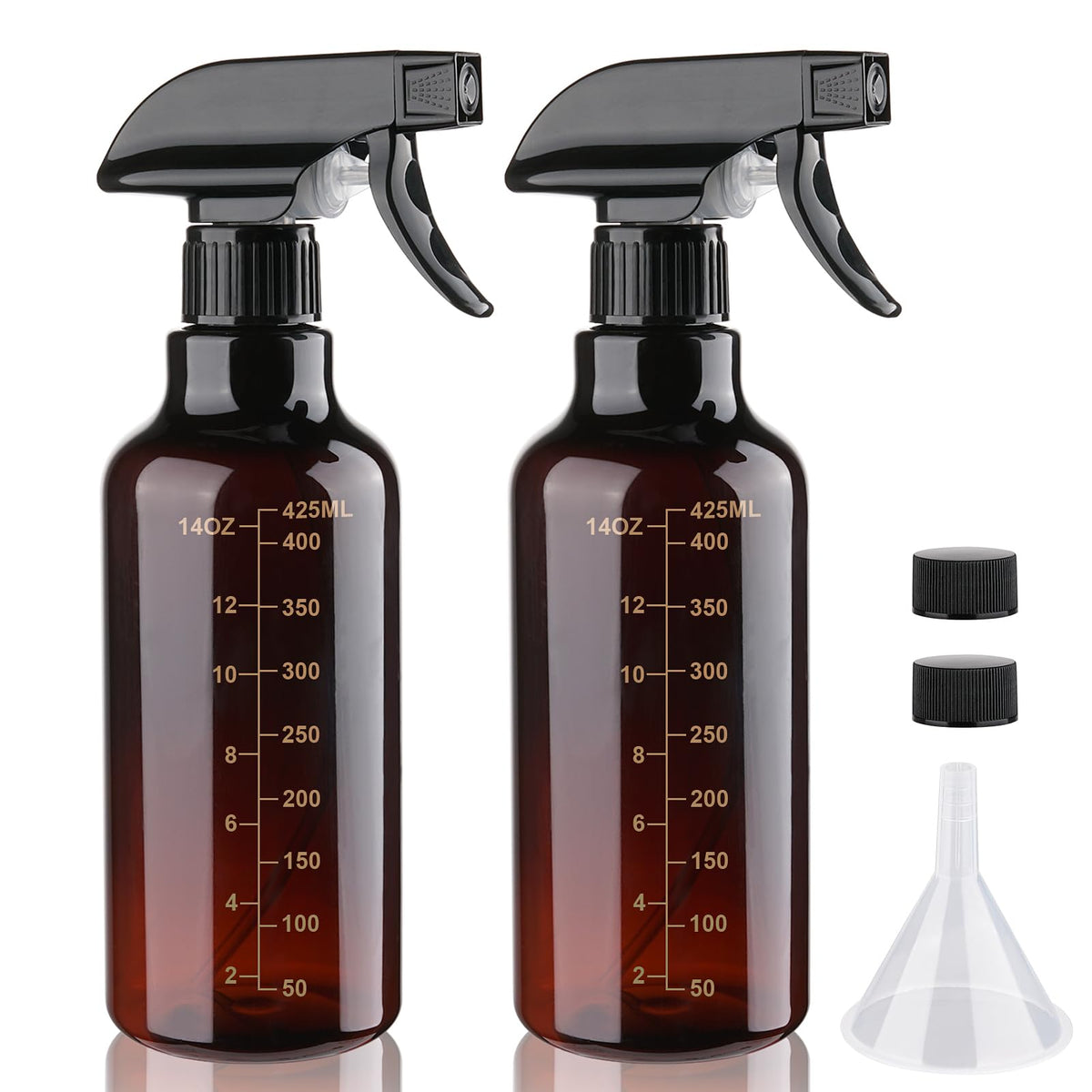 Bouteille spray Hethyo ambrée 16,9 oz prête pour le nettoyage quotidien.
