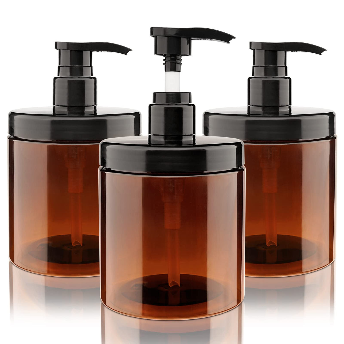 Gamme Hethyo: pack bouteilles pompe 600 ml brun, pratique et réutilisable.