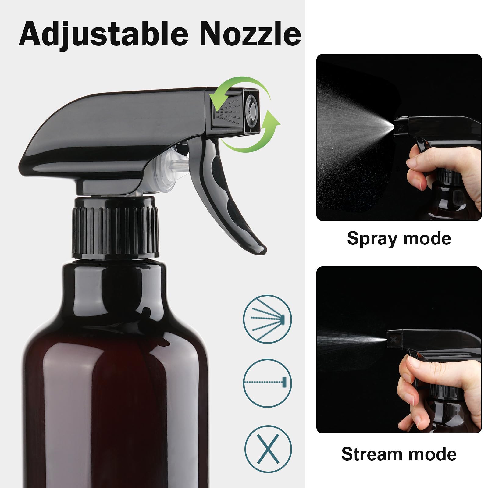 Prise ergonomique des bouteilles Hethyo assure un spray confortable.