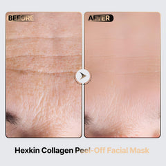 Hexkin application masque collagene film formant, couche uniforme prête à sécher.