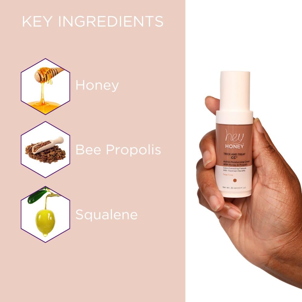 Hey Honey CC² Cream — neutralisation des rougeurs visibles sur peau sensible.