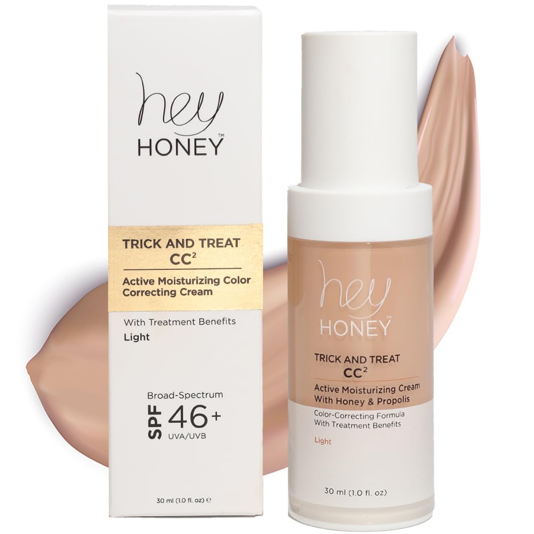 Hey Honey Trick et Treat CC² Cream — flacon visibles, hydratation légère et correction de teint.