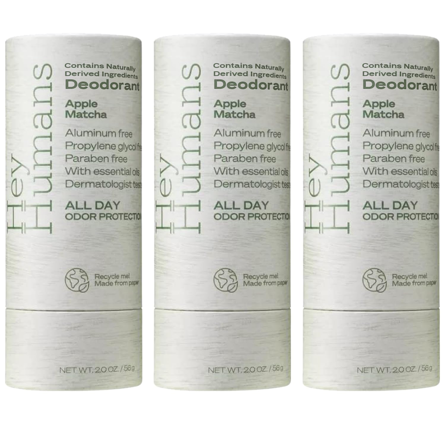 Hey Humans déodorant sans aluminium, bouteille élégante et protection longue durée.