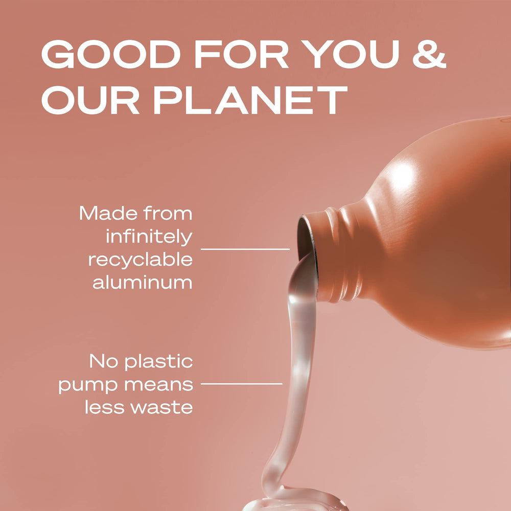 Hey Humans flacon aluminium recyclable, emballage durable.