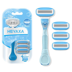 Rasoir HEYAXA pour femmes couleur bleu ciel offrant douceur dès le premier passage.