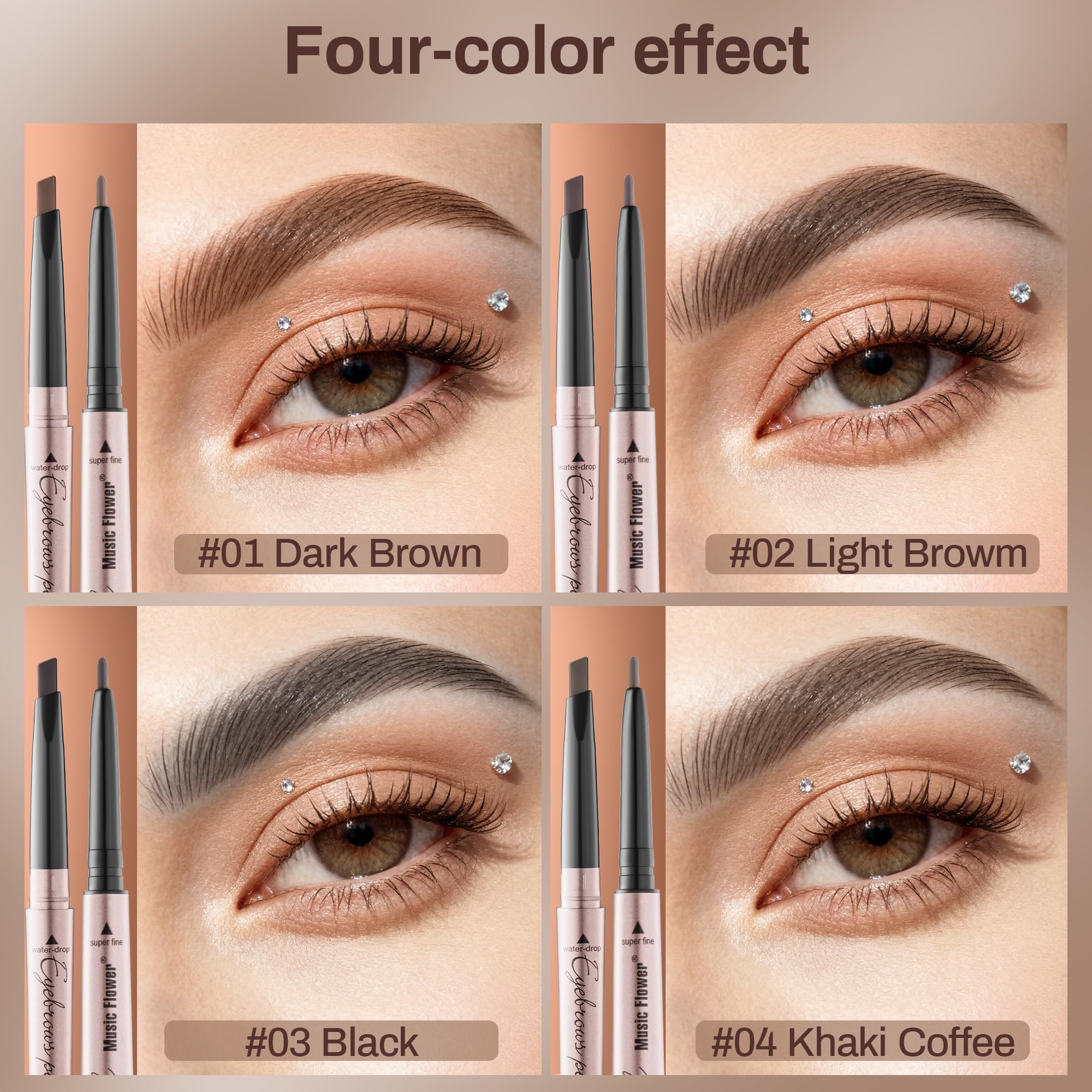 HeyBeauty Sourcils brosse angulaire pour définir et lisser.