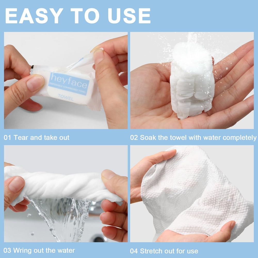 Heyface lingettes comprimées absorbantes et douces, pour une propreté efficace sans résidu