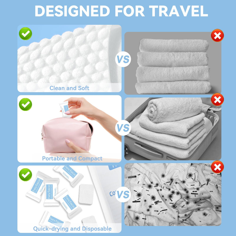 Heyface lingettes comprimées 11,8x11 pouces, format généreux pour le nettoyage express