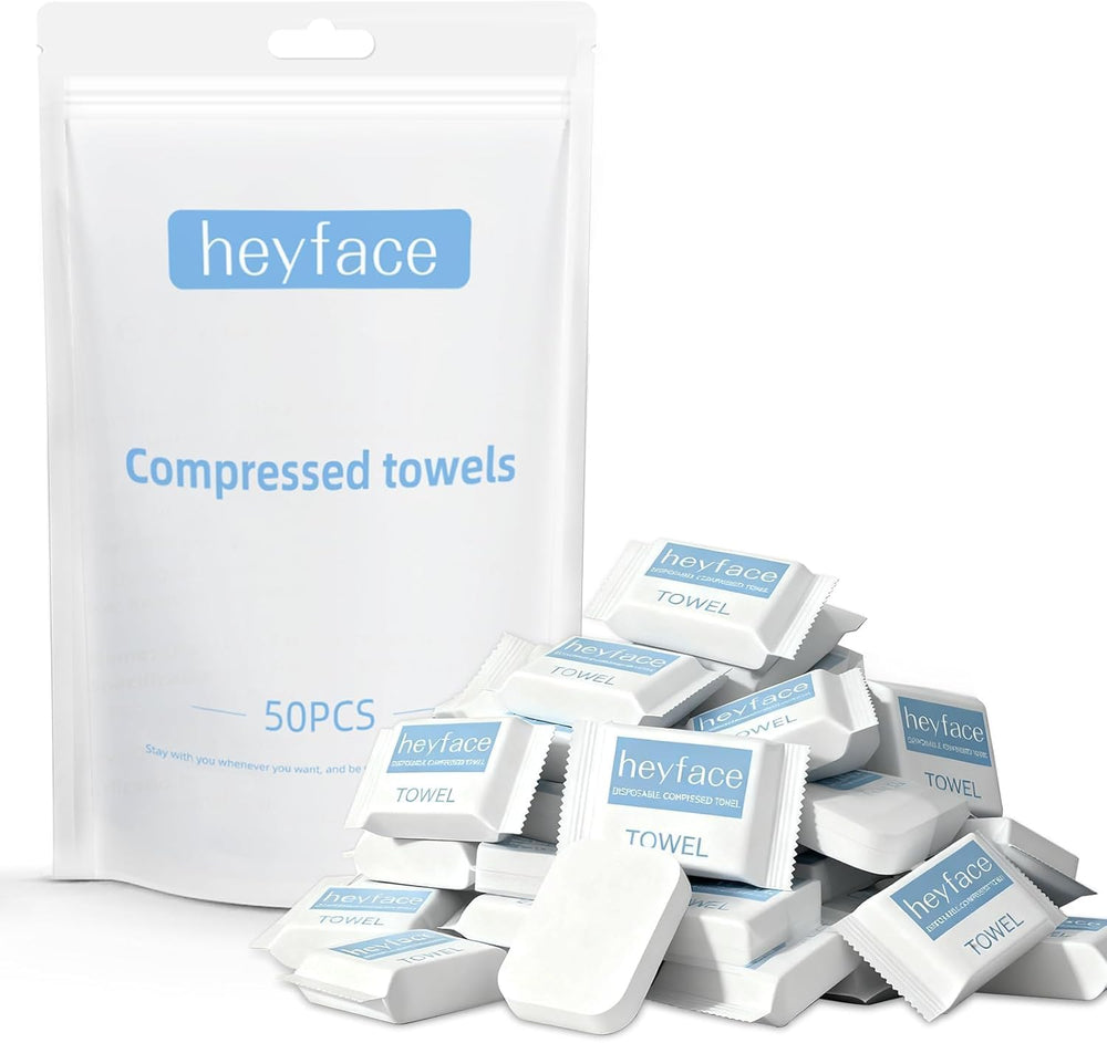 Heyface lingettes comprimées dans étui imperméable, pratique pour déplacements et propreté en voyage