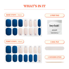 Heyhae application facile des bandes gel sur ongles bleus.