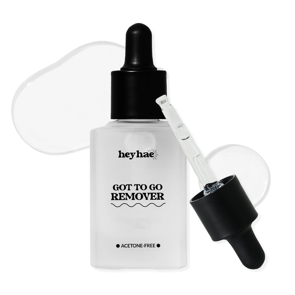 Heyhae Got To Go Remover: bouteille et formule douce pour décollement sans irritation.