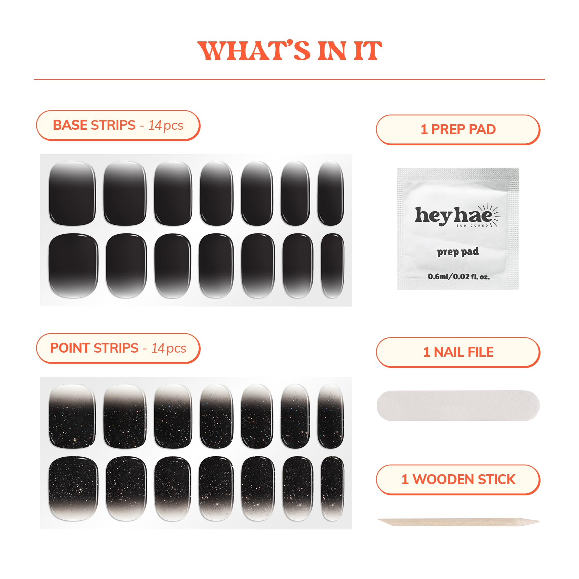 Heyhae Pack complet : 28 bandes et outils inclus pour une manucure complète.