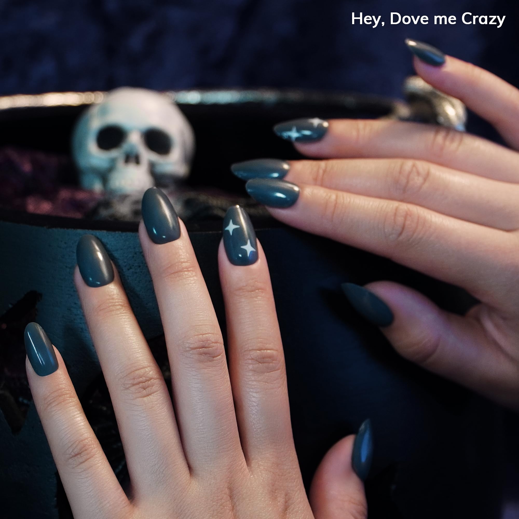 Heyhae bandes gel gris-colombe et étoiles pour look automnal.