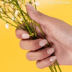Heyhae: strips gel rose fleurs blanches, application rapide et précise.