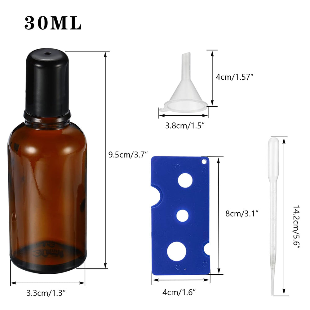 HEYLEAYAR Ensemble de 4 bouteilles roll-on ambre, pratiques en voyage.