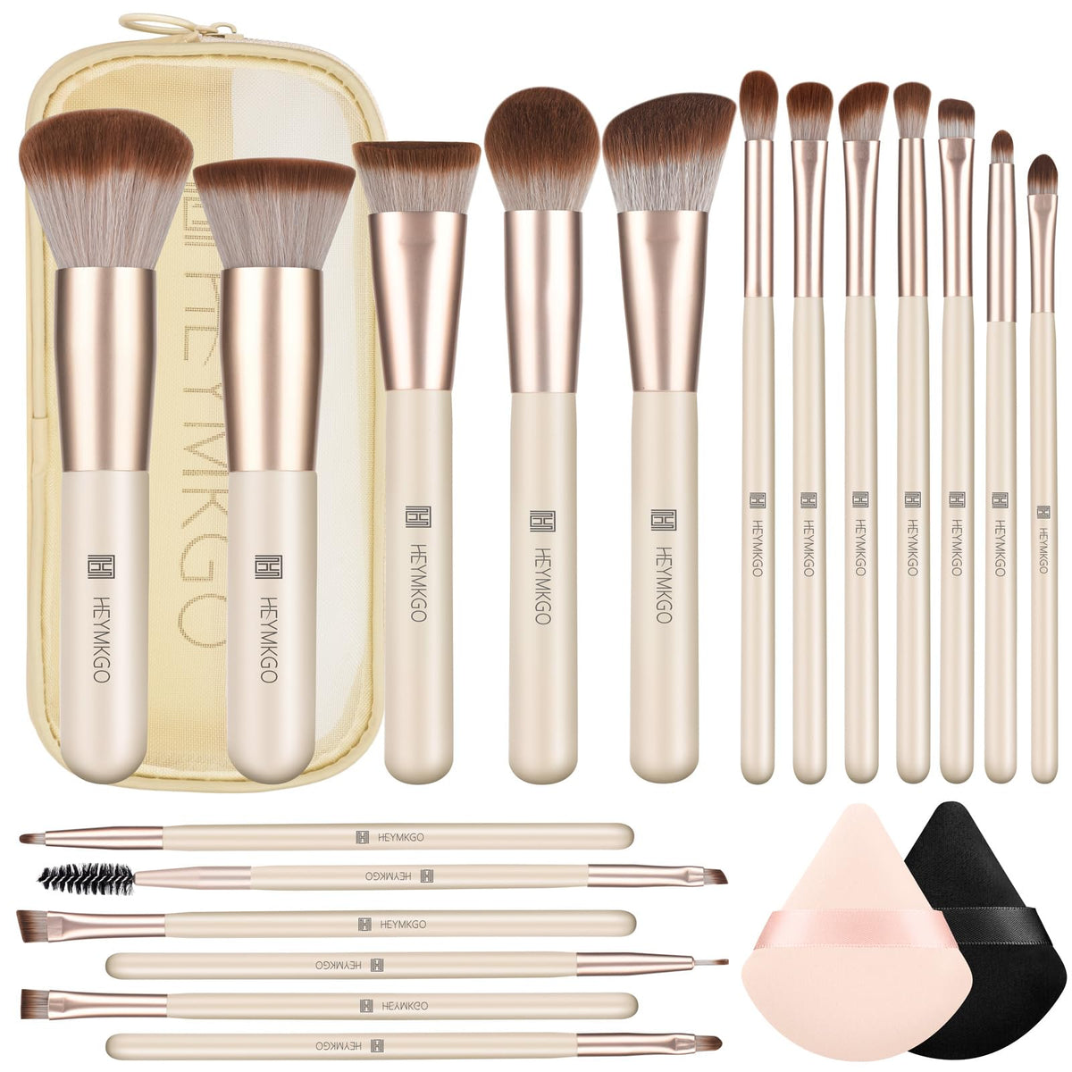 HEYMKGO ensemble pinceaux maquillage: application homogène et polyvalente