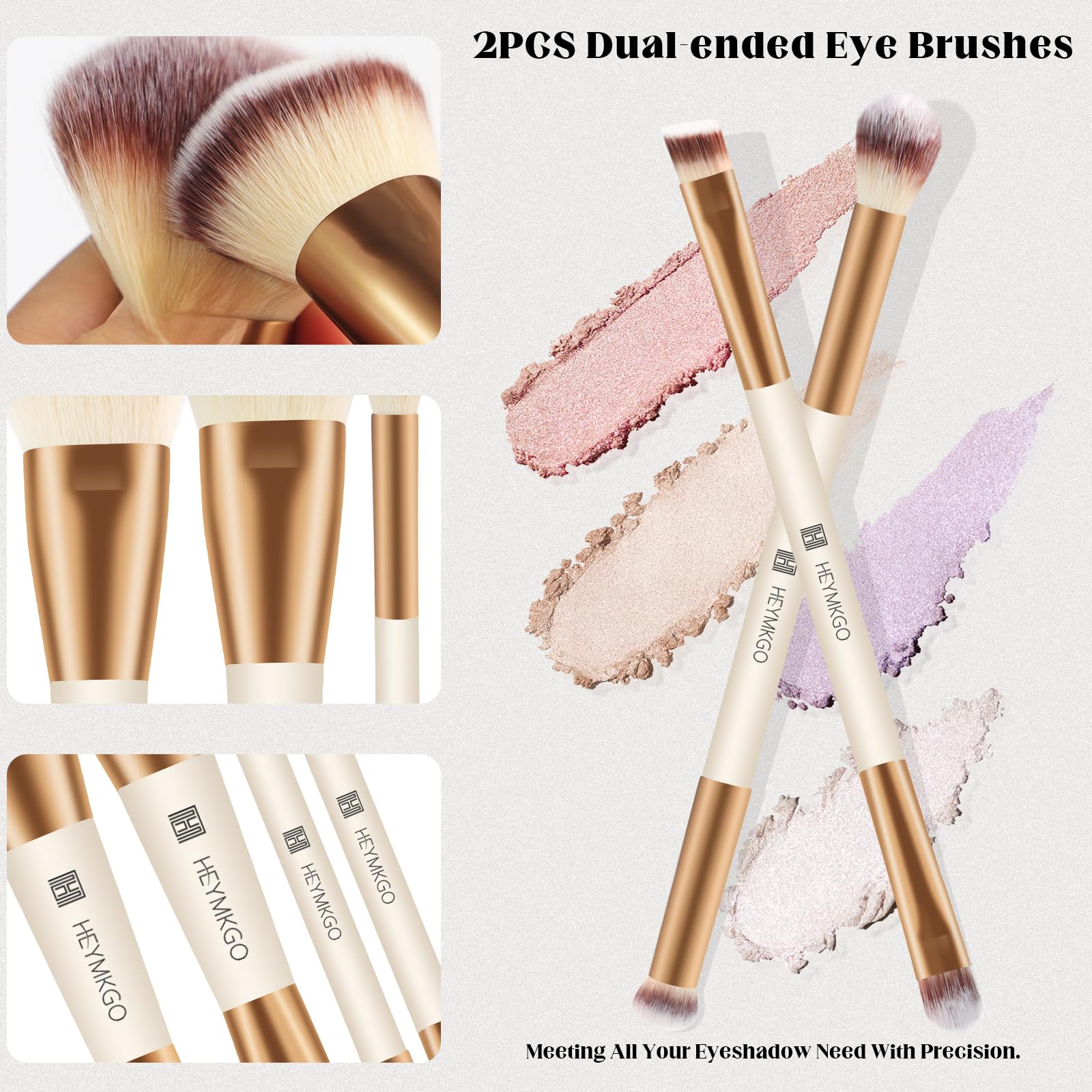 HEYMKGO pinceau concealer double-face abricot, couverture ciblée et uniforme.