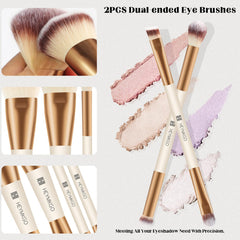 HEYMKGO pinceau concealer double-face abricot, couverture ciblée et uniforme.