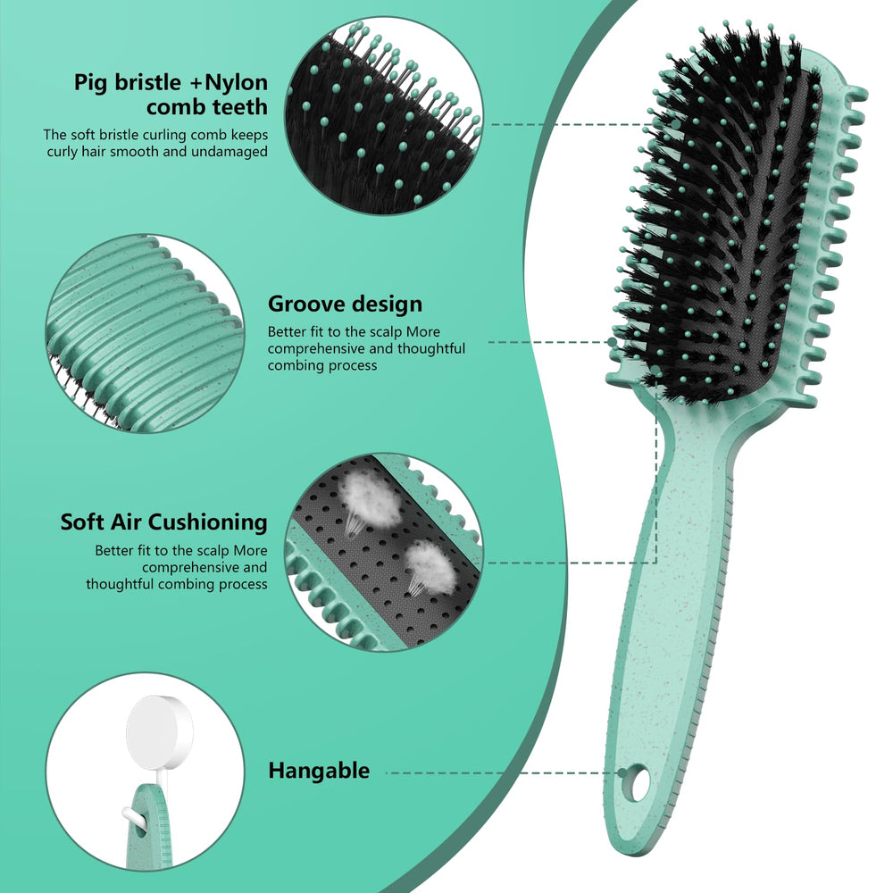 HEZ – brosse à poils et peigne à pointe pour styliser les mèches et les tempes.