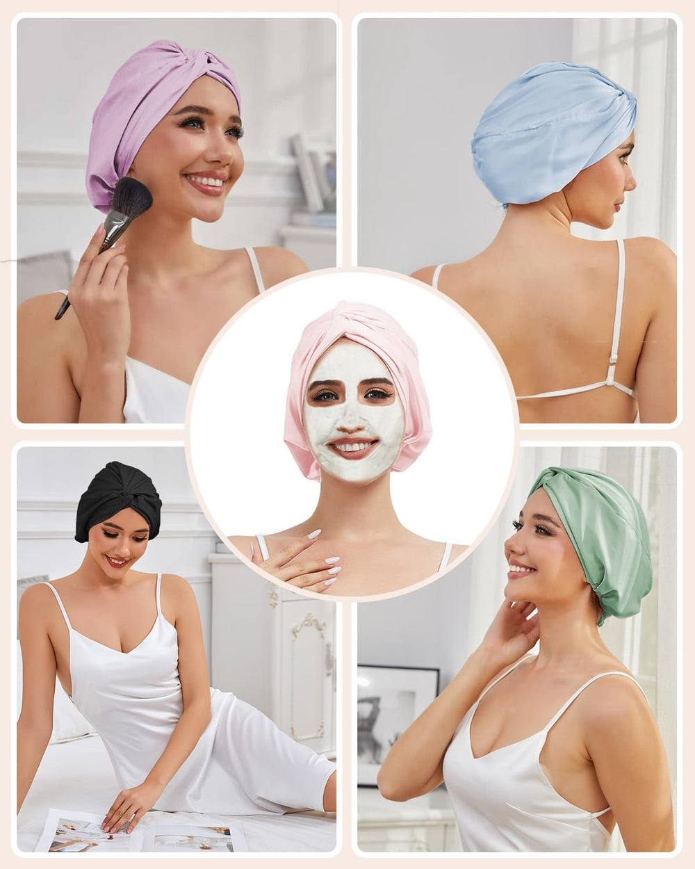 Bonnet HFRHTGY satin adapté CPAP ou casque protège les cheveux pendant l'utilisation.