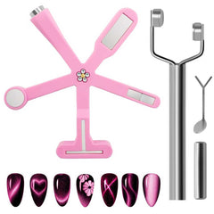 HGEKLIZV ensemble d'aimants ongles 3 pièces rose, pratique pour art ongulaire à domicile.
