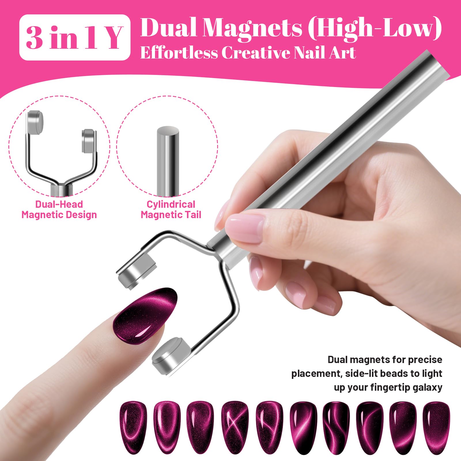 HGEKLIZV magnet coeur forme-coeur, ajout charmant pour les ongles.