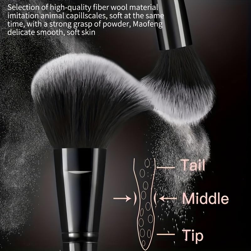 Pinceaux HGHDBT visage noir pour une application précise du fond de teint.