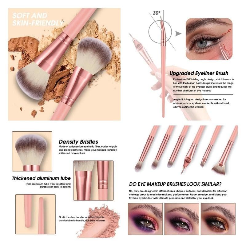 Pinceaux yeux HGHDBT rose précision pour un regard net.