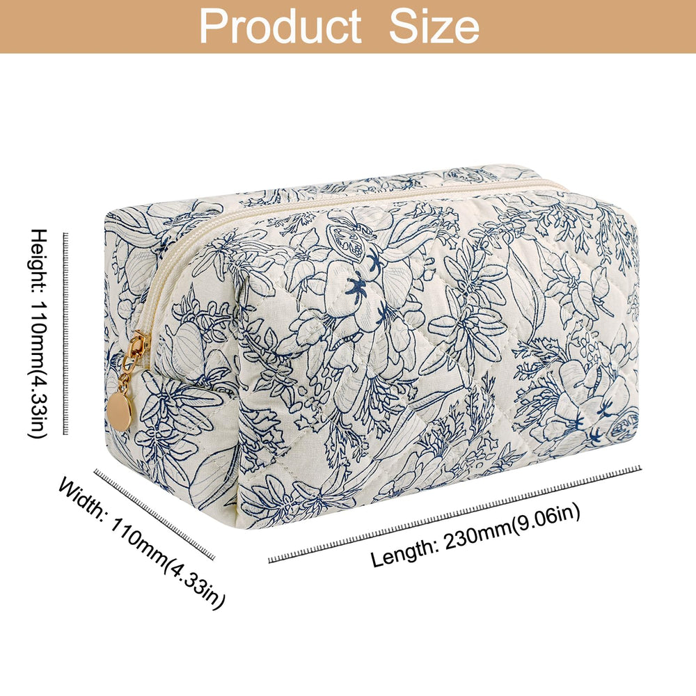 HHQQWZ etui toilette compact bleu marine fleuri — compagnon de voyage léger