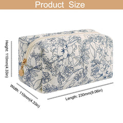 HHQQWZ etui toilette compact bleu marine fleuri — compagnon de voyage léger