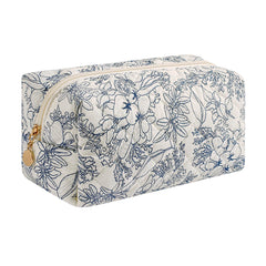 HHQQWZ trousse maquillage voyage bleu marine fleuri — rangement pratique pour maquillage