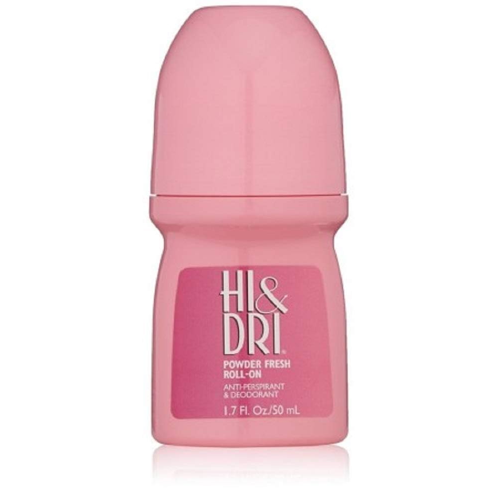 Hi & Dri déodorant roll-on poudre fraîche, application facile et fraîcheur durable.