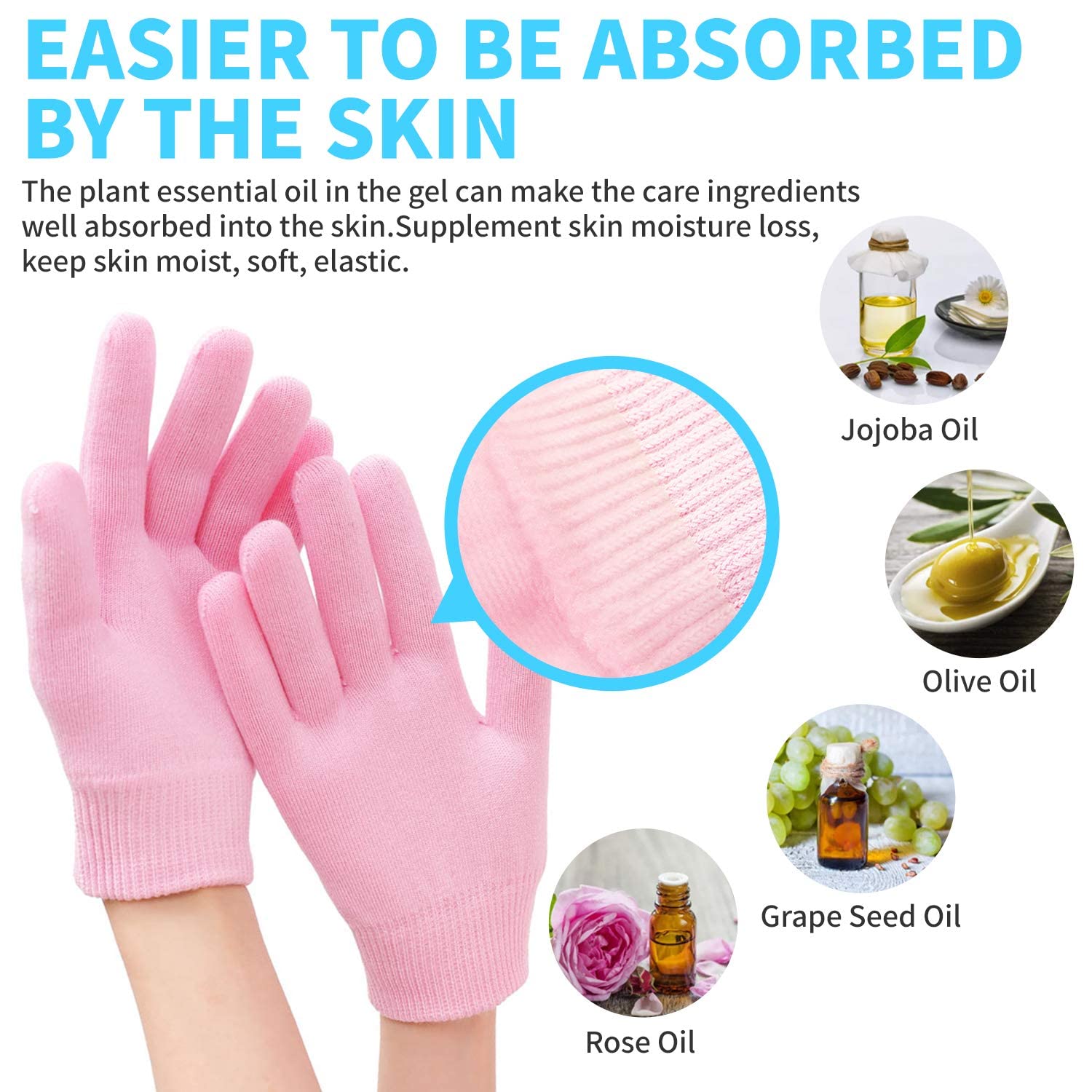 HI FINE CARE chaussettes hydratantes en gel pour spa à domicile
