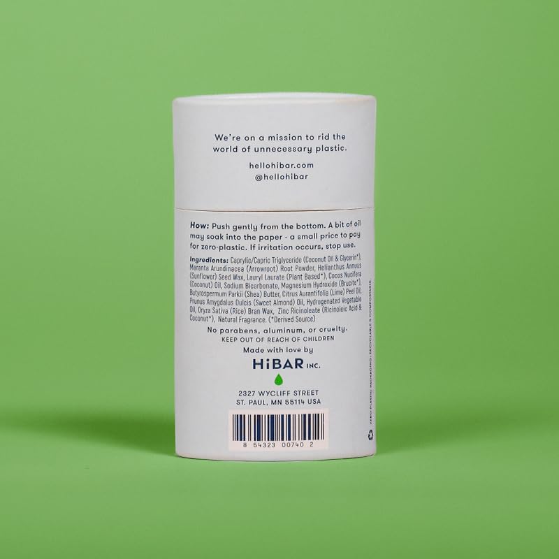 HiBAR tube-deodorant, glisse-douce pour une application confortable.