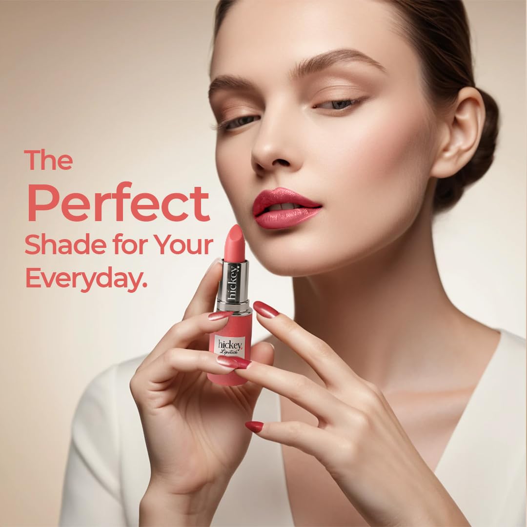 Hickey rouge à lèvres corail : hydratation durable grâce à l'huile de jojoba.