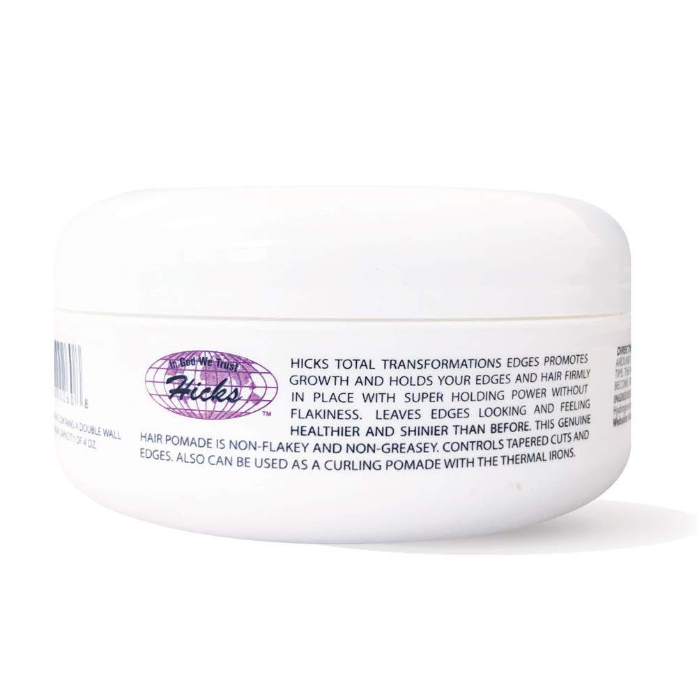 Contrôle des bords précis avec Hicks Total Transformations Edges Pomade.