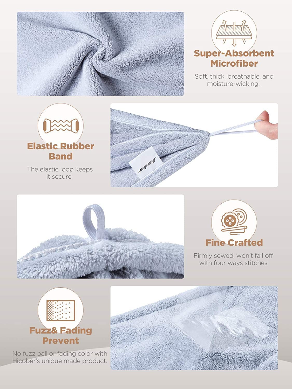 Hicober turban microfibre rose, léger et bien maintenu.