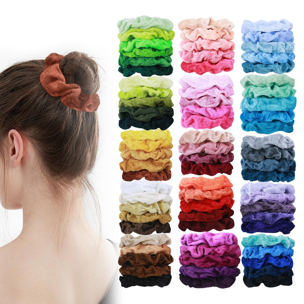 HICONUT ensemble de 75 scrunchies velours, look quotidien sans effort